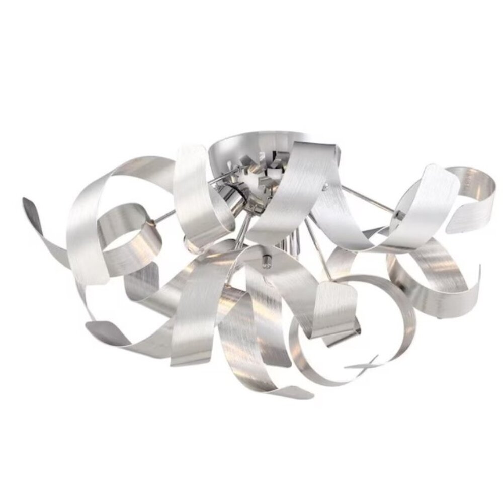 Ashley Harbour 4-Light 16.5-in Gloss Nickel Flush Mount Light